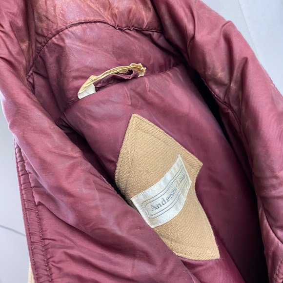 Vintage Anderson-Little Tan w/ Red Trim Coat Large Wool Blend - Picture 14 of 15